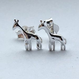 925 Sterling Silver Giraffe Earrings